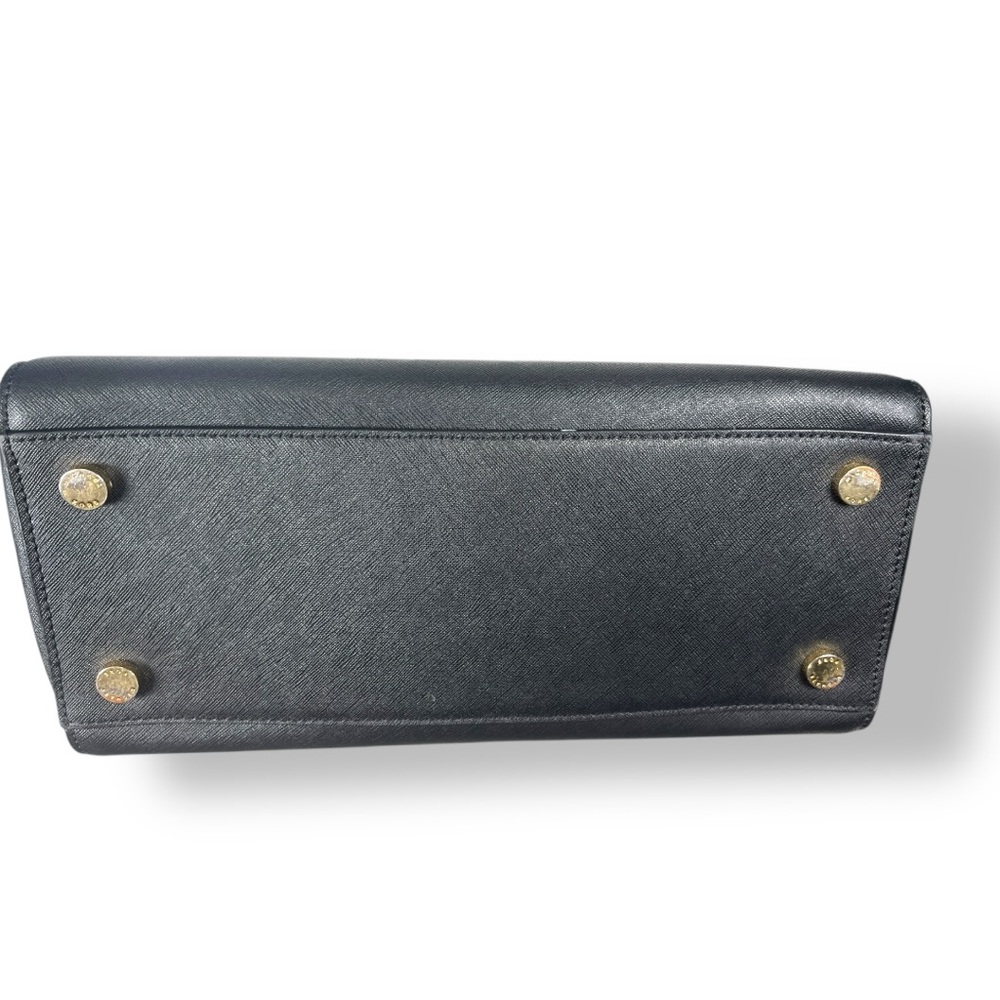 Michael Kors Saffiano Black Leather Selma Top Handle Bag, Crossbody - Picture 6 of 11
